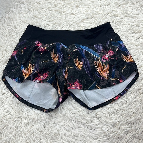 lululemon athletica Pants - Lululemon Speed Up Mid-Rise Lined Short 4" Veiled Floral Black Multi / Black